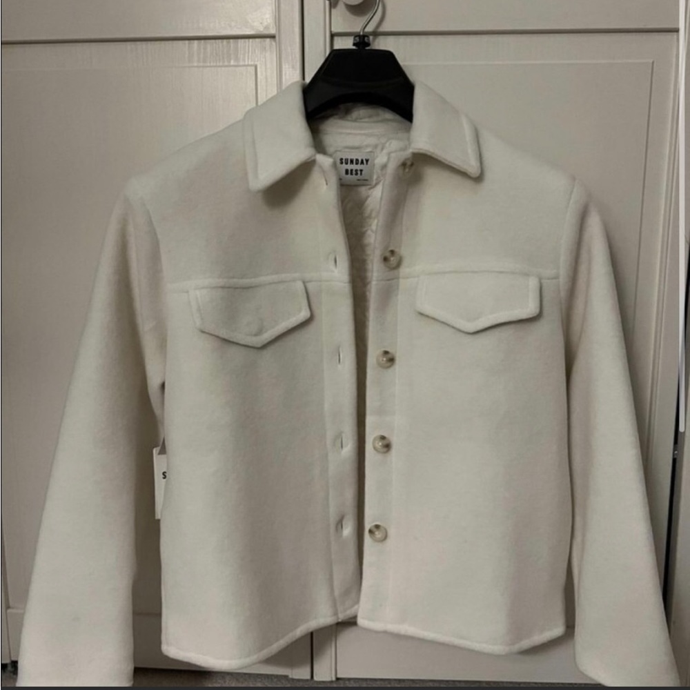 Aritzia Sunday Best Whisper White Shirt Jacket NWT XXS